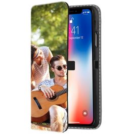 iPhone X - Coque Portefeuille Personnalisée (Sur L'avant)
