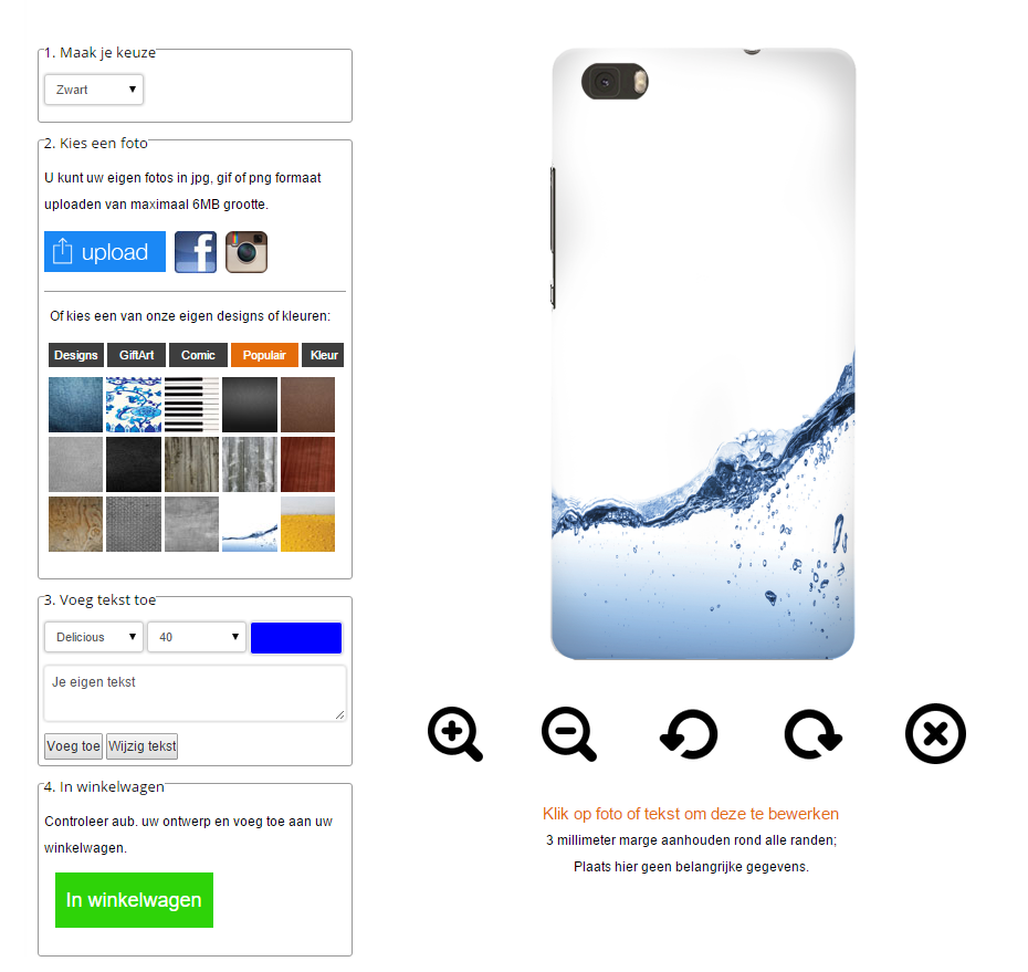 Huawei Ascend P8 Hardcase hoesje ontwerpen Zwart Wit of Transparant