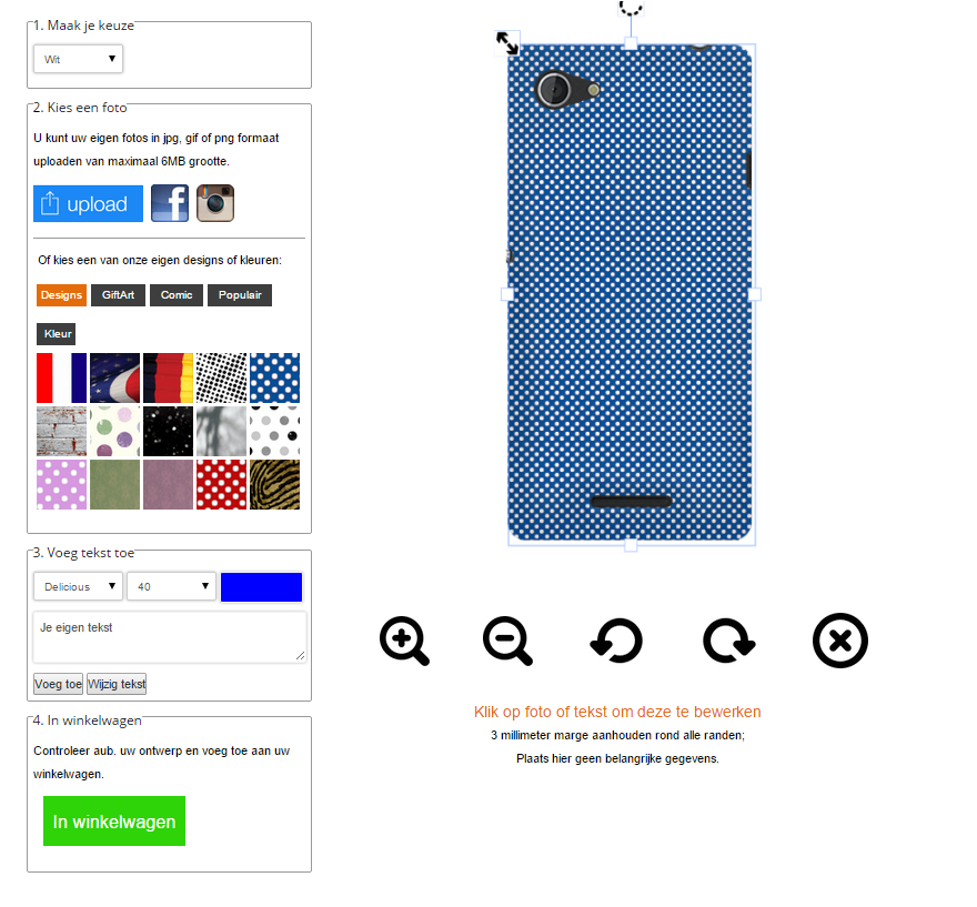 Xperia E3 hoesje maken wit