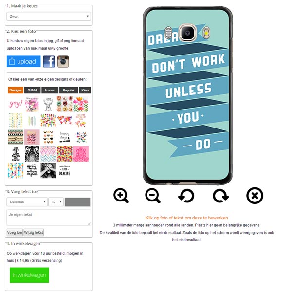 Galaxy J5 hoesje ontwerpen Galaxy J5 hoesje ontwerpen