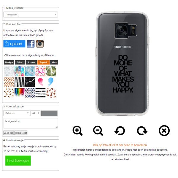 Galaxy S7 edge hoesje maken