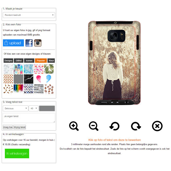 Galaxy S7 hoesje maken Samsung Galaxy S7 hoesje ontwerpen
