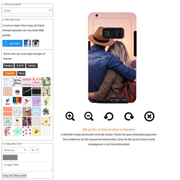 Galaxy S8 plus hoesje maken Samsung Galaxy S8 plus hoesje ontwerpen