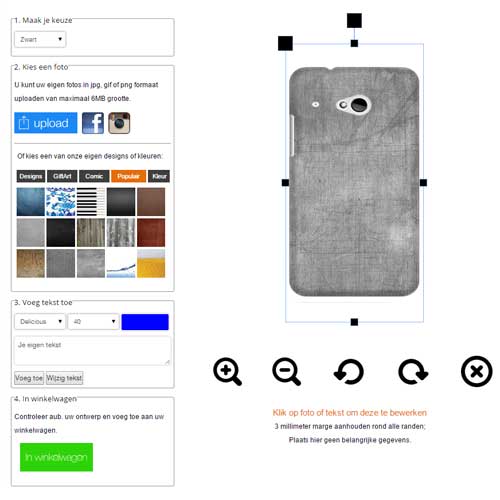 HTC One Mini 2 hardcase hoesje maken zwart