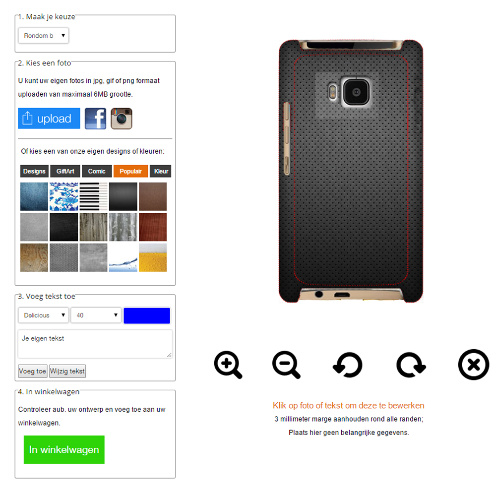 HTC One M8 Hardcase hoesje ontwerpen rondom bedrukt