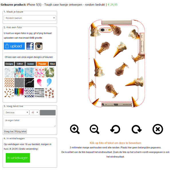 iPhone 5(S) tough case met foto