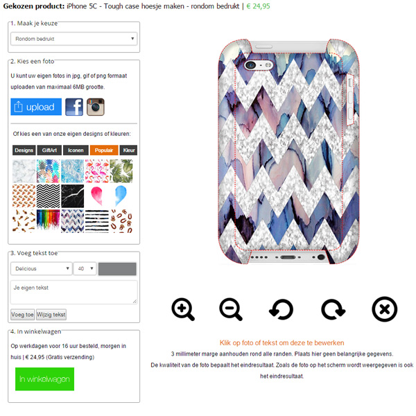 iPhone 5C rondom bedrukt