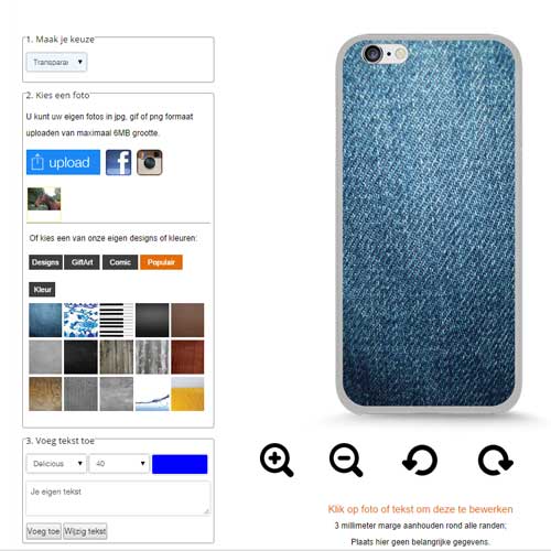 iPhone 6 plus hoesje maken met foto