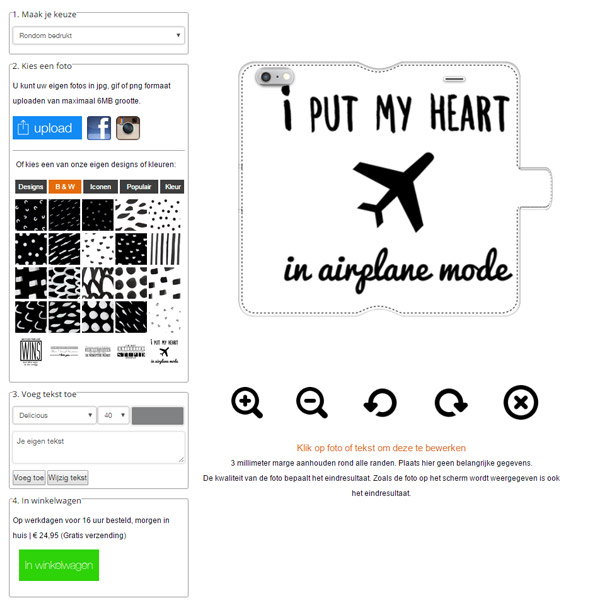 iPhone 6S fullprint walletcase maken