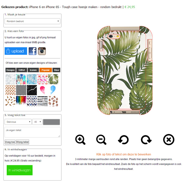 iPhone 6S tough case ontwerpen