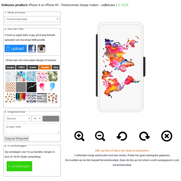 iPhone 7 walletcase maken