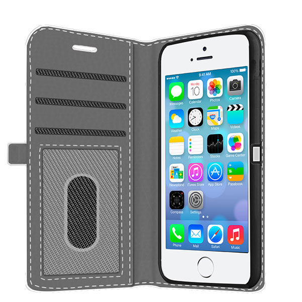 iPhone SE portemonnee hoesje met foto iPhone 5S fullprint walletcase met foto