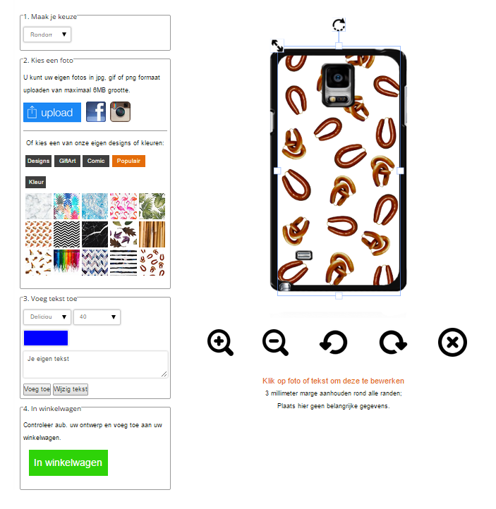 Note 4 edge hoesje met foto