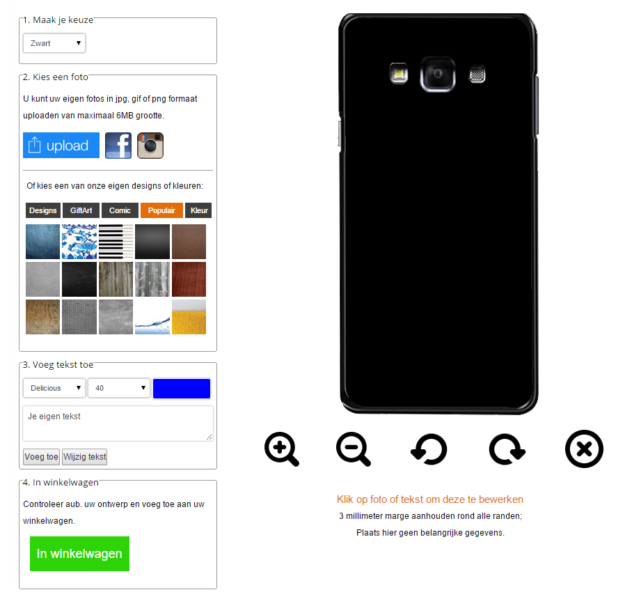 Galaxy A7 hoesje ontwerpen Galaxy A7 hoesje maken