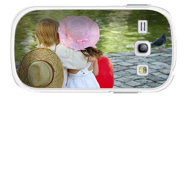 Samsung Galaxy Core Hardcase hoesje met foto zwart Wit of Transparant